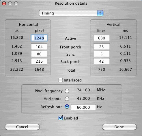 display resolution to correct overscan issue